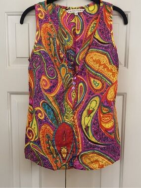 100% silk Trina Turk Colorful Tank